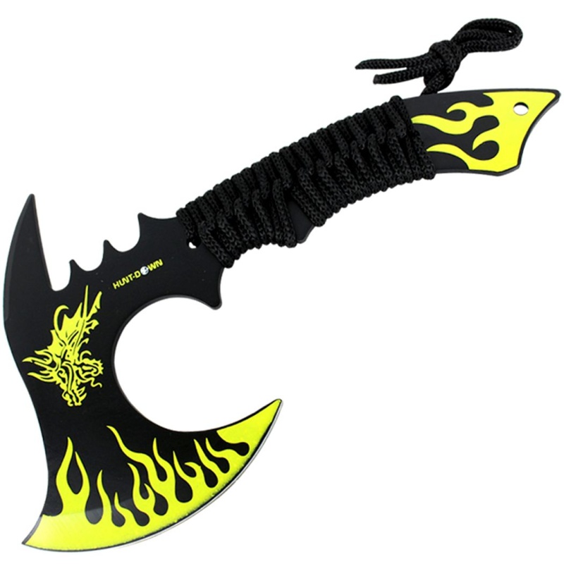 11" Hunt-Down Dragon Fire Axe Hunting Camping Survival Steel Hatchet With Sheath
