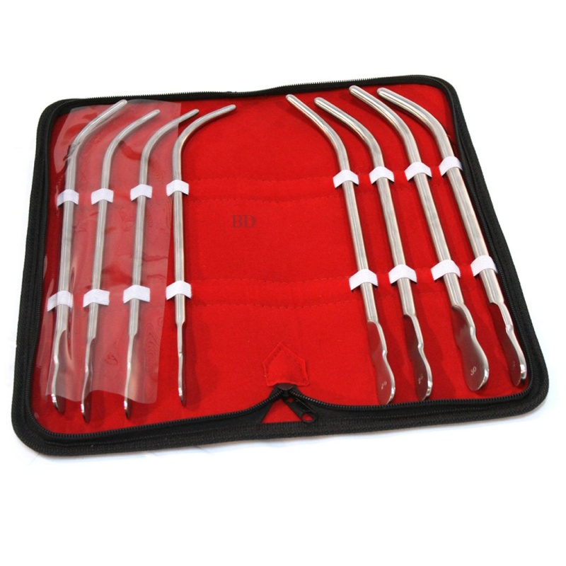 8 Pc Van Buren Urethral Sounds Stainless Steel Surgical Instruments Carrying Case
