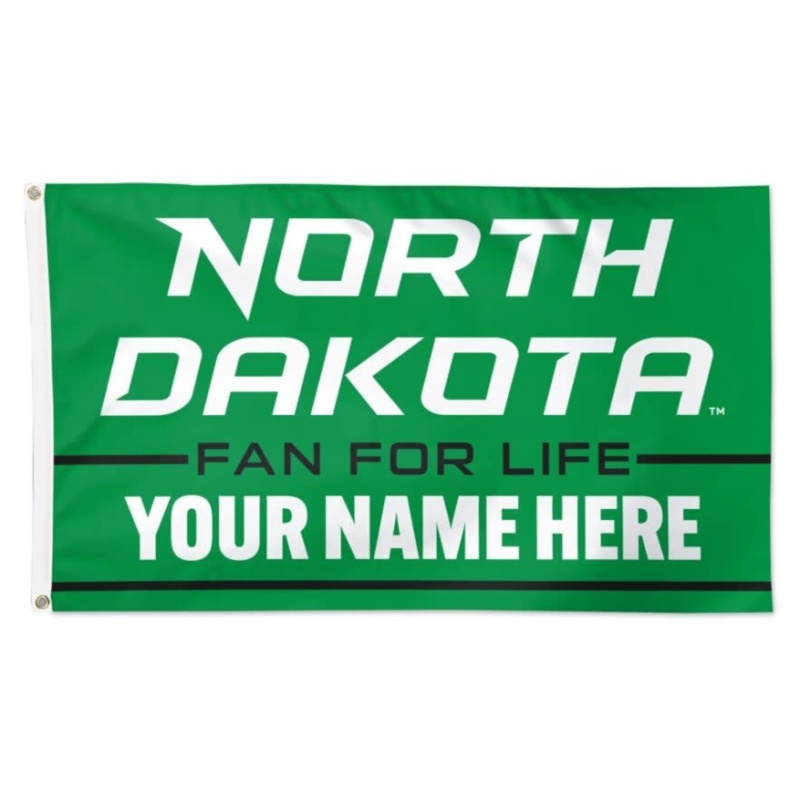 Personalized North Dakota Hockey Your Name Flag