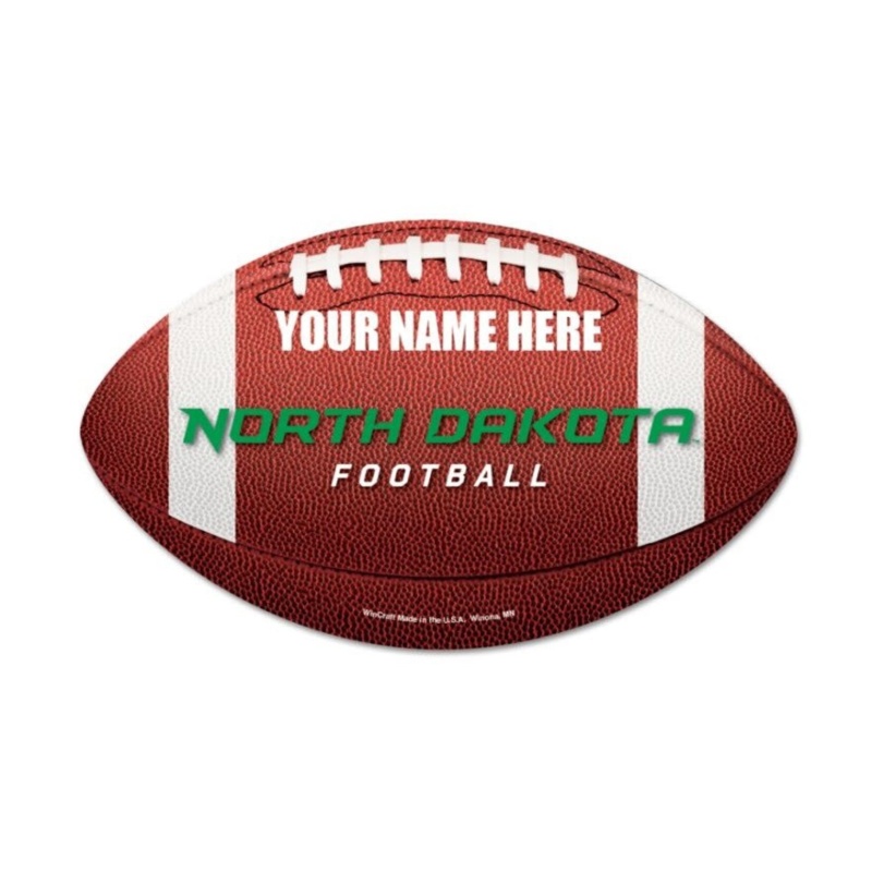 Personalized North Dakota Football 11"X17" Wood Sign