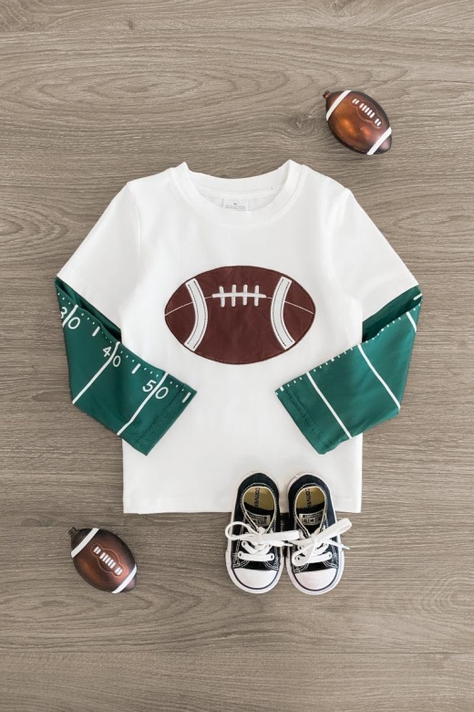 White Football Long Sleeve T-Shirt