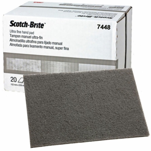 3M Gray Ultra Fine Scotch Brite Hand Pad 7448