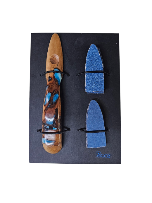 Reza Set Style #4 Za40/120 Blue Resin Handle