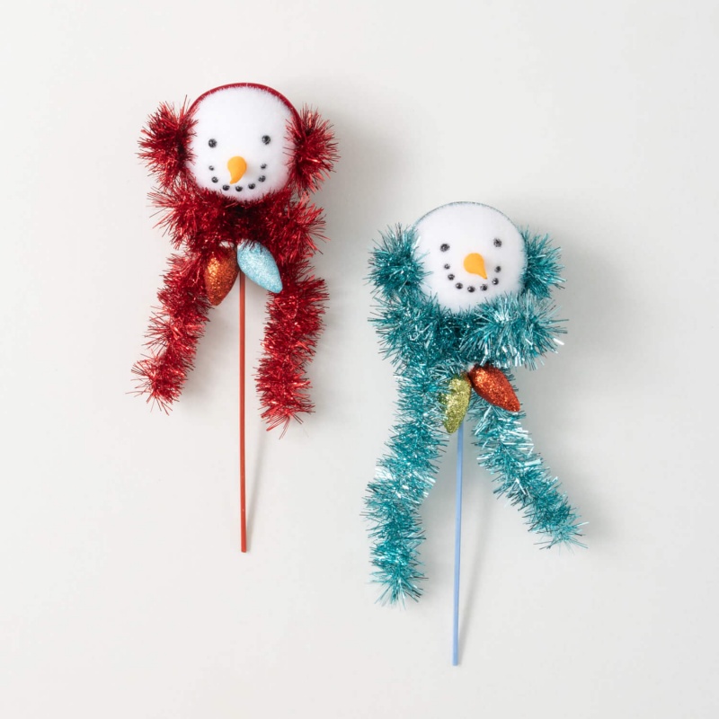 Whimsical Snowmen On Sticks