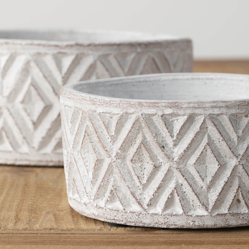 Modern White Planter Set Of 2