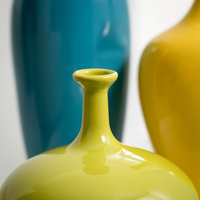 Citrus Glazed Slim Neck Vases