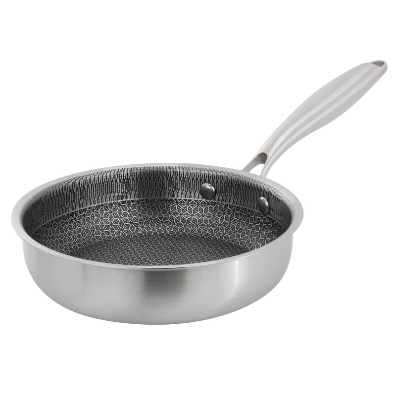 Gibson Home Elsenborn 8In Hybrid Nonstick Stainless Steel Frying Pan In Silver