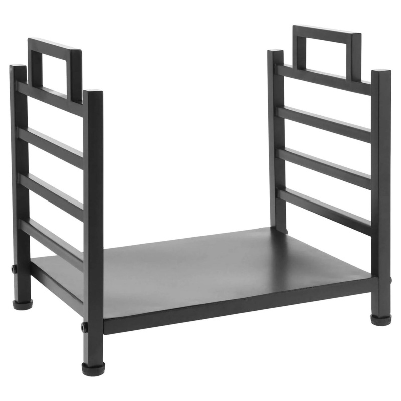 Modern Black Wrought Iron Firewood Holder Log Rack