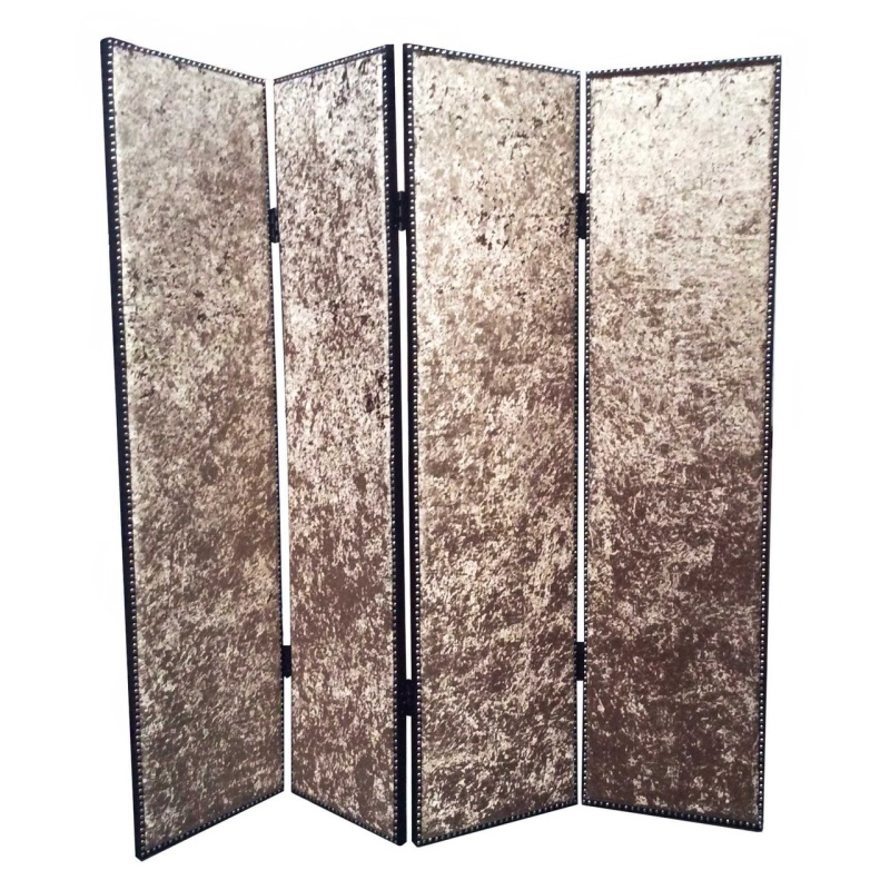 84 X 84 Bronze Wood & Fabric Screen