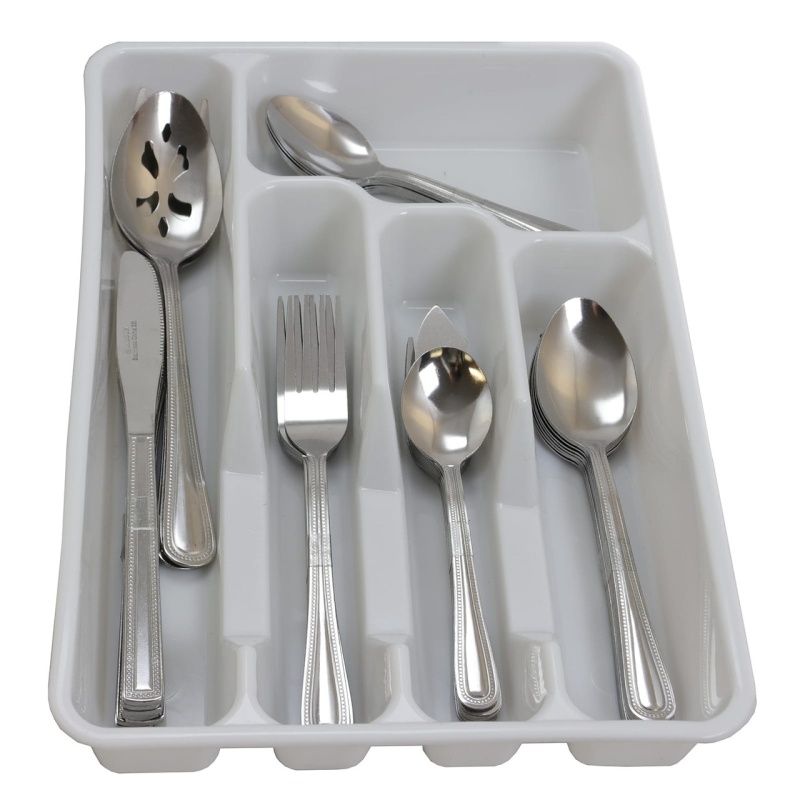 Gibson Home Basic Living Aston 45 Piece Flatware Set With Plastic Tray