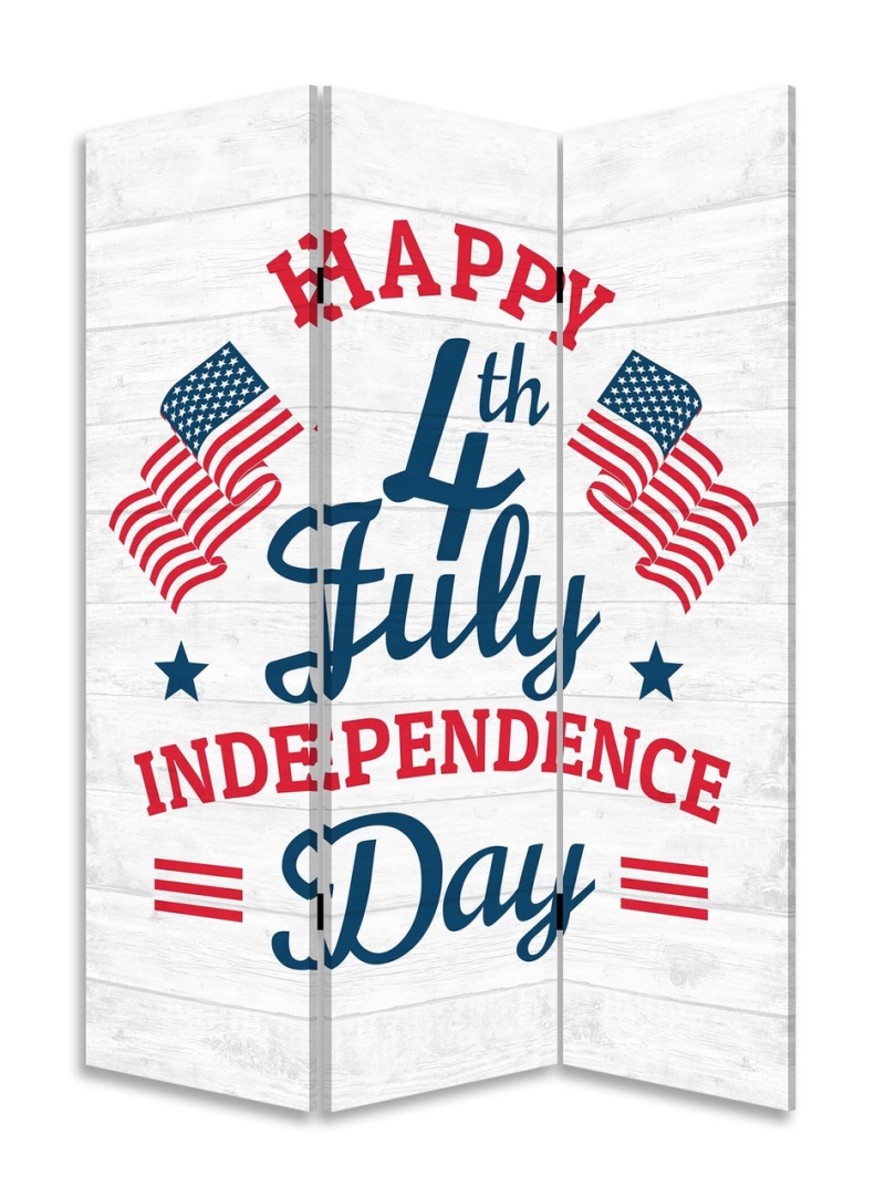 Happy 4Th Of July Three Panel Room Divider Screen