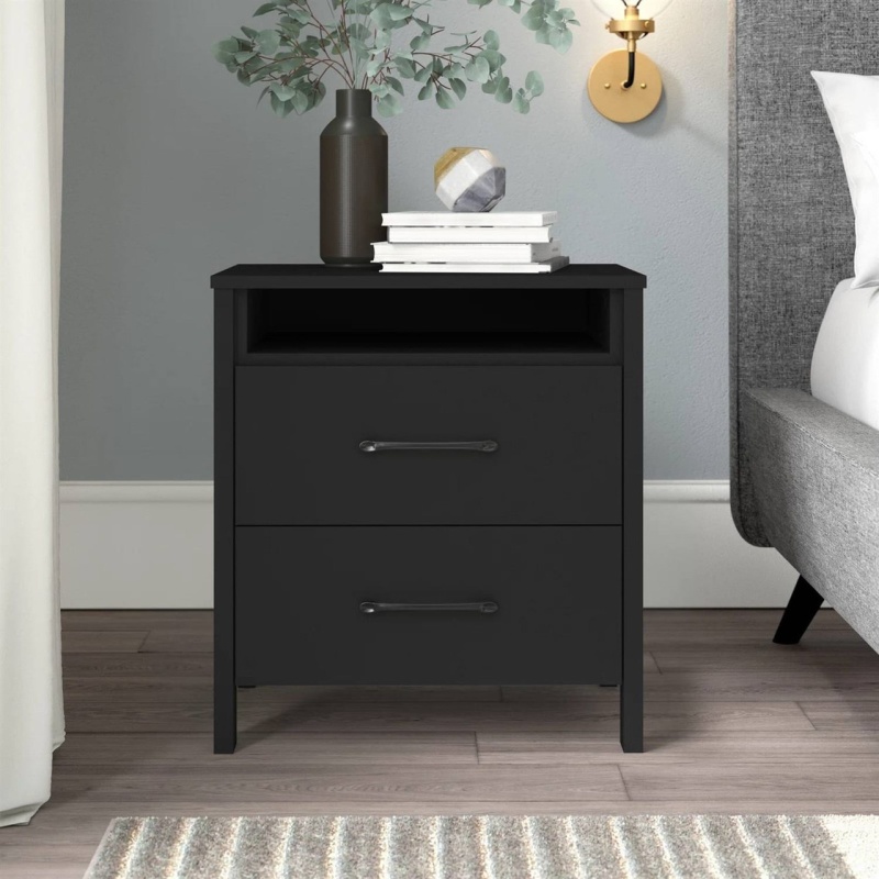 Modern 2-Drawer Nightstand Bedside Table