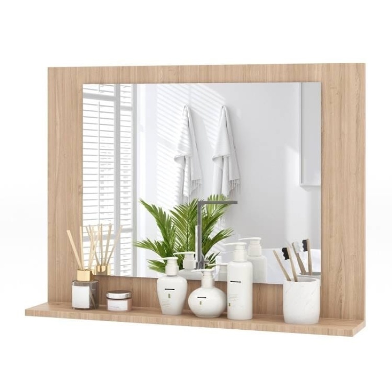 Rectangular Bathroom Wall Mirror with Shelf