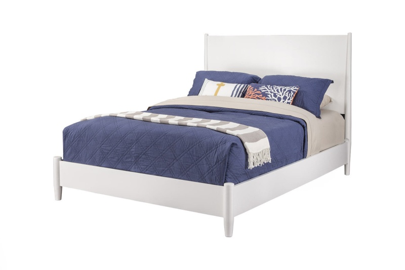 White Solid And Manufactured Wood California King Bed