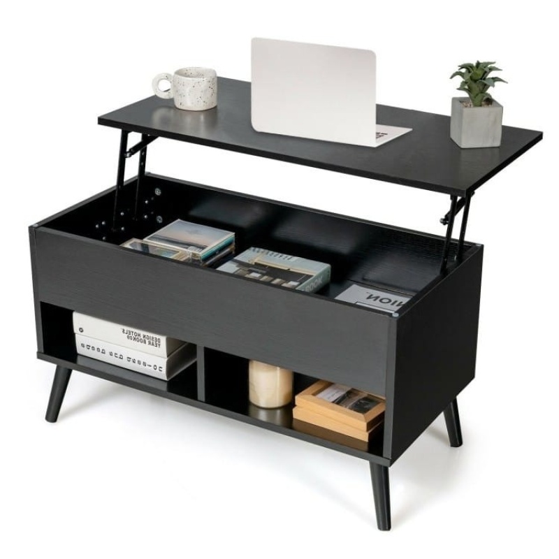 Mid-Century Lift-Top Coffee Table Sofa Laptop Desk