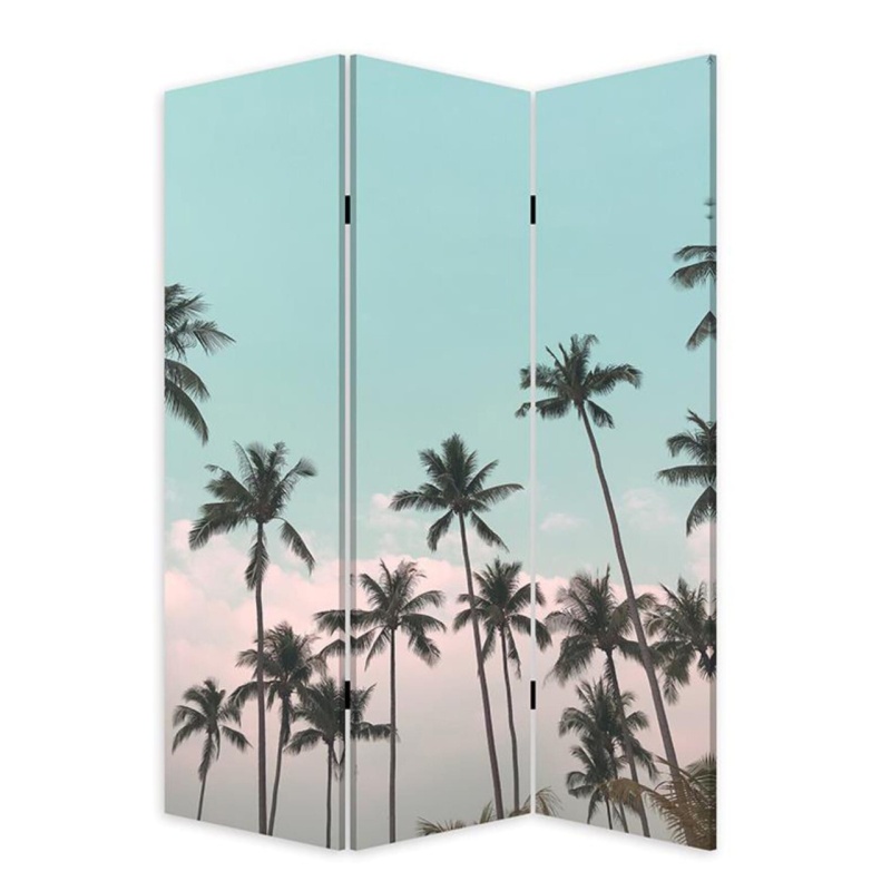 Tropical Palm Trees Three-Panel Room Divider Screen