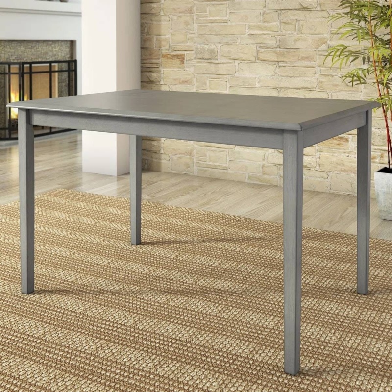 Farmhouse 32 X 48 Inch Dining Table In Antique Grey Wood Finish