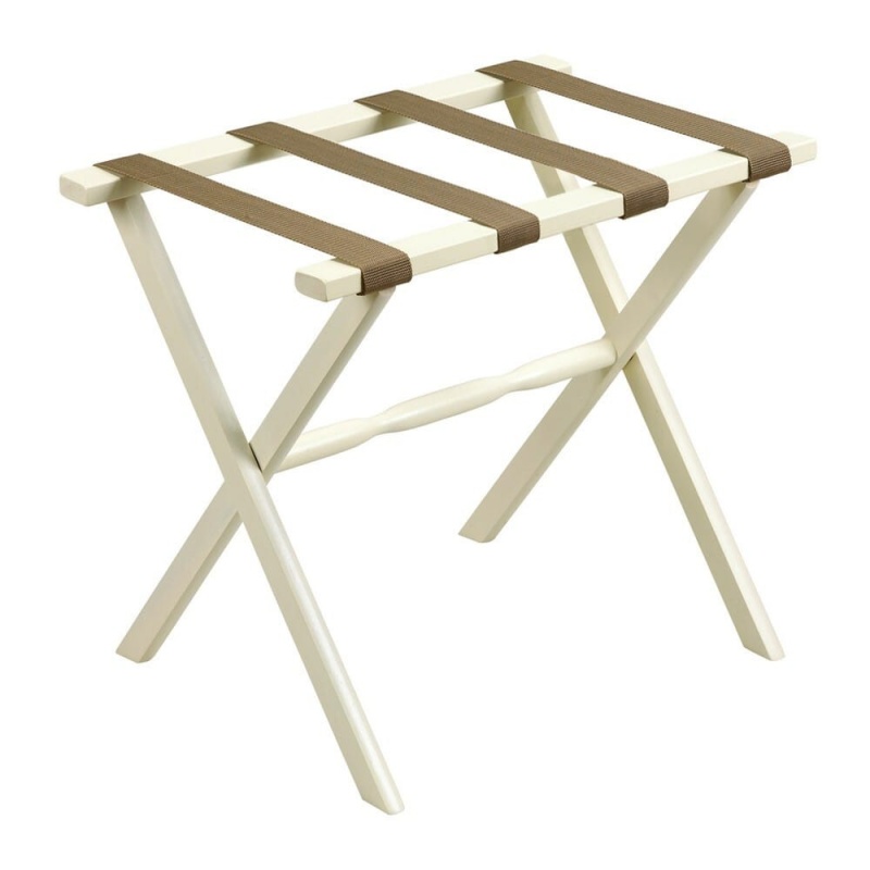 Hotel Ivory Finish Wood Folding Luggage Rack