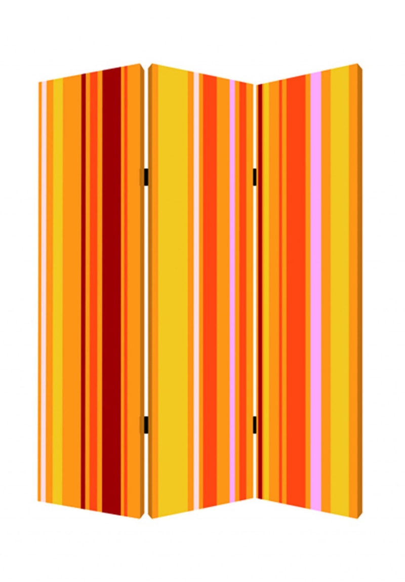 48 X 72 Multi Color Wood Canvas Deep Saffron Screen