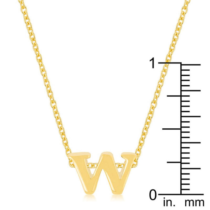 Golden Initial W Pendant