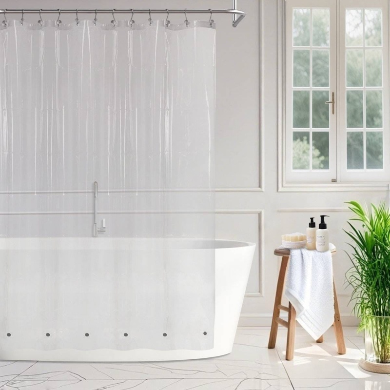72"W x 92"H Clear PEVA Shower Curtain Liner