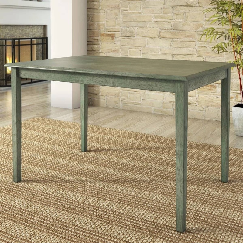 Farmhouse 32 x 48 Inch Dining Table in Antique Sage Green Wood Finish