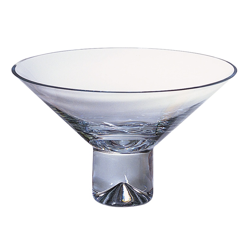 11" Clear Mouth Blown Crystal Round Pedestal Centerpiece Bowl