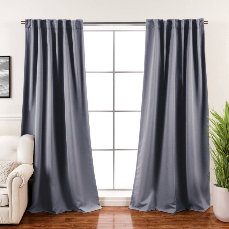 52 X 84 Inch Solid Grey Thermal Blackout Curtain Panels - Set Of 2