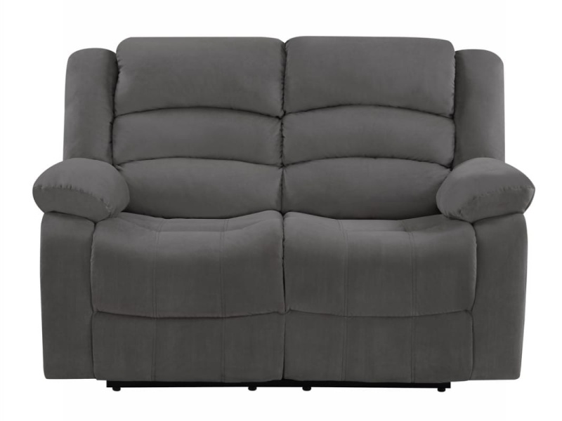 60" Gray Microfiber Manual Reclining Loveseat
