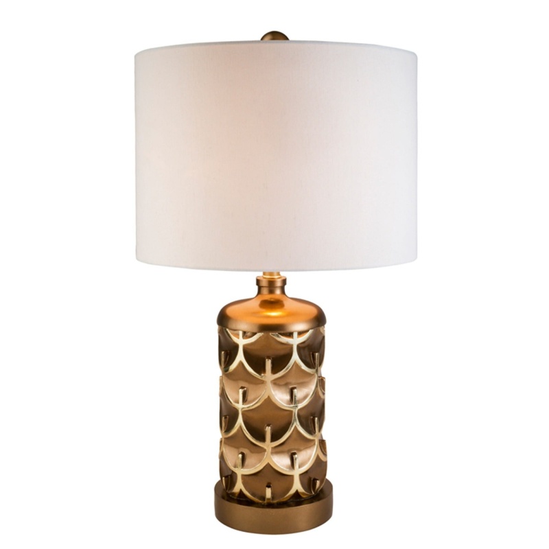 Magestic Brown And Gold Geo Table Lamp
