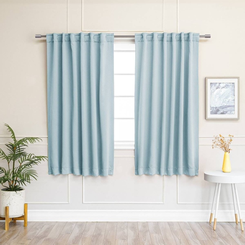 52 X 54 Inch Solid Light Blue Thermal Blackout Curtain Panels - Set Of 2