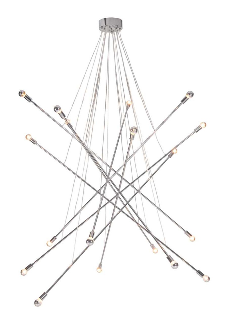 Silver Multi Light Metal Dimmable Chandelier