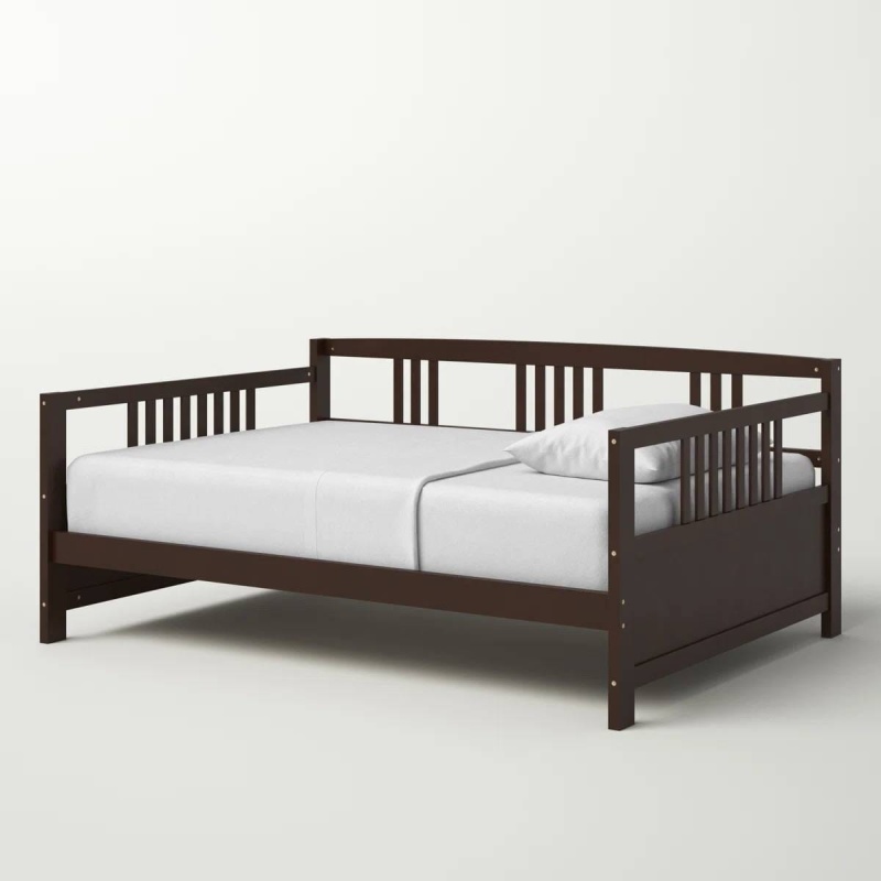 Full Size Daybed In Dark Brown Wood Finish