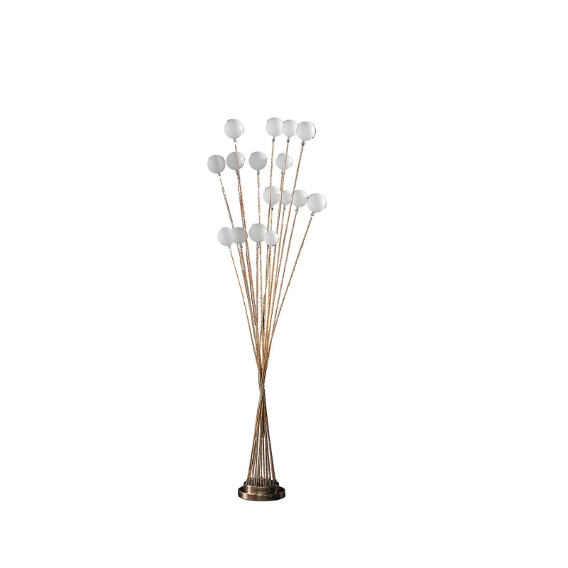 62" Golden Chrome Contemporary Multi Light Led Floor Lamp