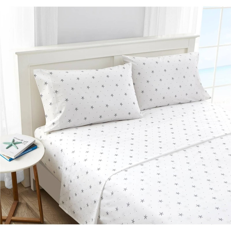 Twin Size Coastal Beach Starfish Sheet Set
