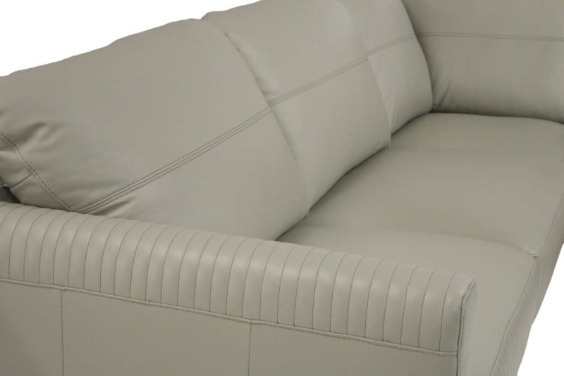 Light Green Leather L Shaped Two Piece Sofa And Chaise Sectional