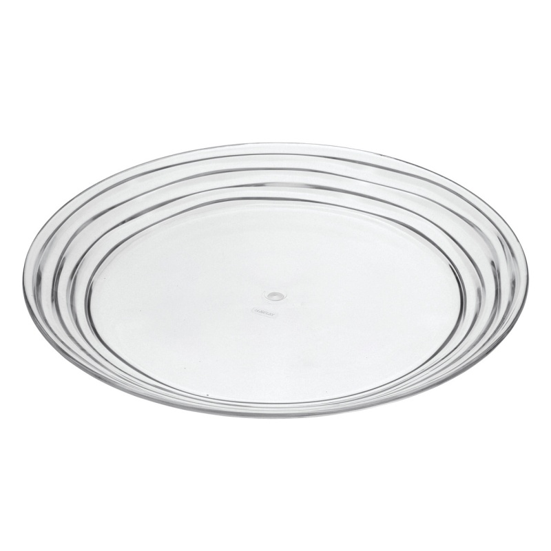 Clear Four Piece Round Swirl Acrylic Dinner Plate Set