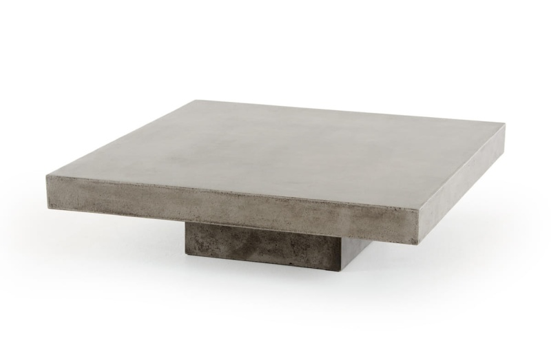 43" Gray Concrete Modern Square Coffee Table
