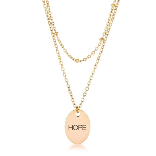 Hope Necklace - Stainless Steel Cable Chain Pendant