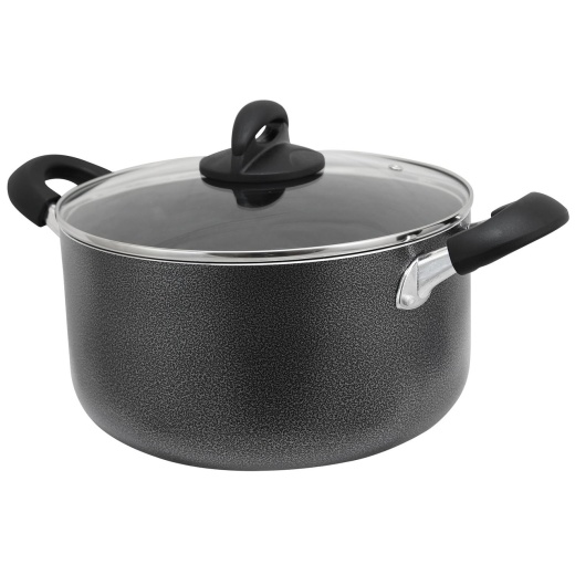 Oster Clairborne 6 Quart Aluminum Hammered Tone Dutch Oven With Lid In Charcoal Grey