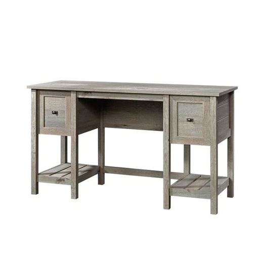 Farmhouse Light Oak 2 Drawer Storage Office Writing Desk - Made In Usa