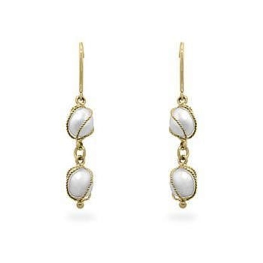 Yellow Gold Pearl Drops