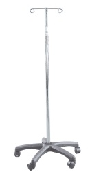Deluxe Iv Pole 5-Leg Base With 2 Hooks Chrome-Plated 2/Cs