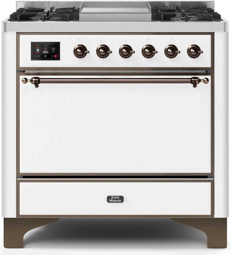 36" Majestic Ii Series Freestanding Dual Fuel Single Oven Range With 6 Sealed Burners, Solid
