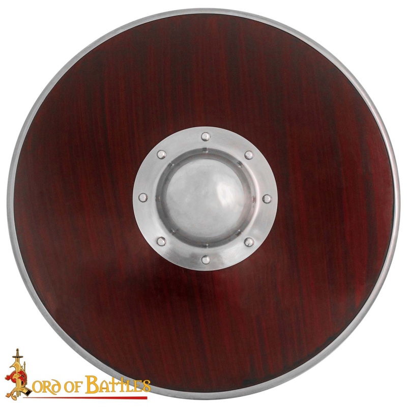 Viking Wooden Round Shield With Steel Umbo And Fittings