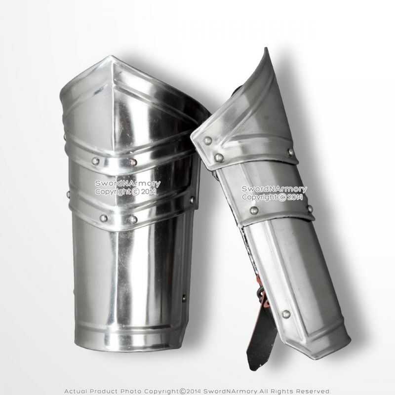 Medieval Type D Steel Plate Armor Arm Bracer Set 18 Gauge Steel Larp Cosplay