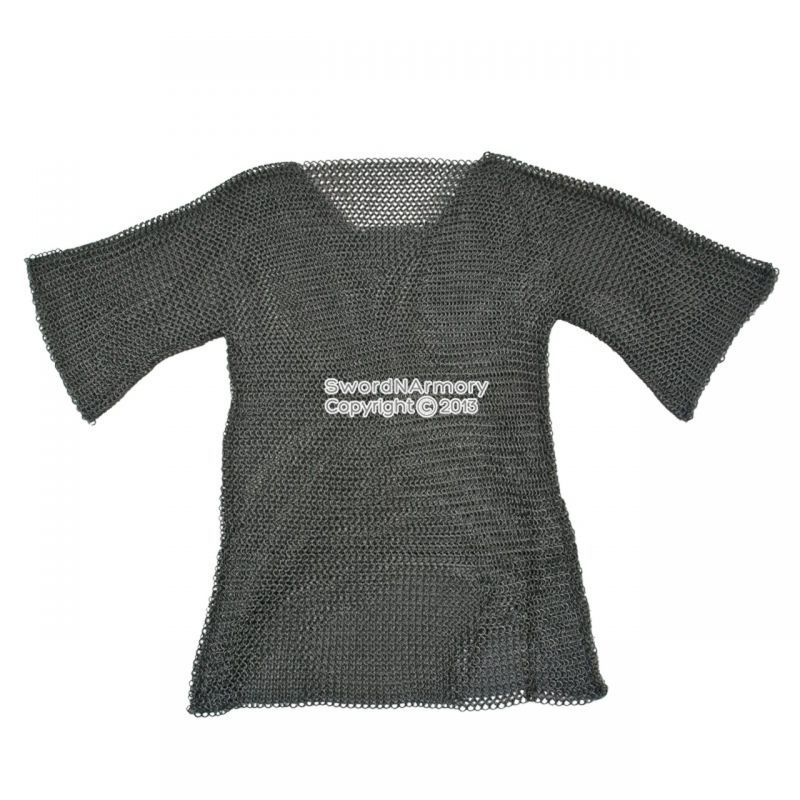 Half Sleeves Haubergeon High Tensile Wire Butted Medieval Chain Mail 9Mm 16G Xl