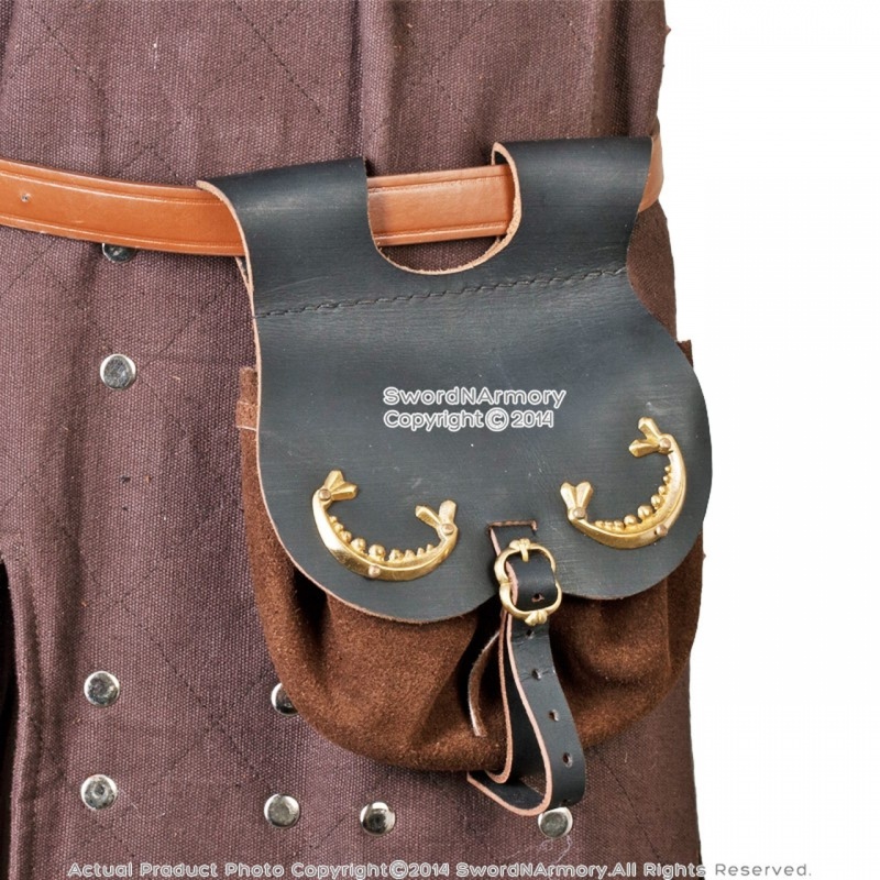 Medieval Renaissance Genuine Leather Belt Pouch