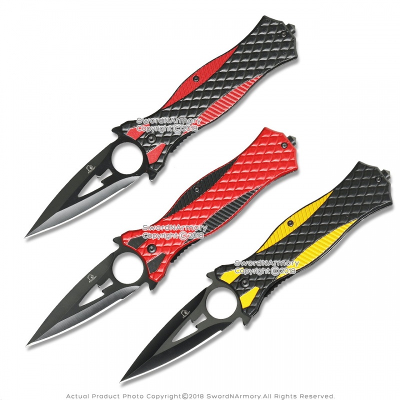 8.25" Tactical Folding Dagger Knife W/Belt Clip Glass Breaker