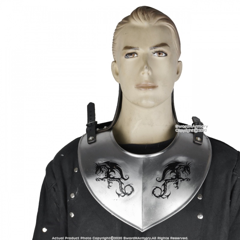Black Dragon Medieval Steel Plate Armor Gorget